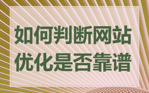 如何判断网站优化是否靠谱