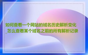 如何查看一个网站的域名历史解析变化_怎么查看某个域名之前的所有解析记录