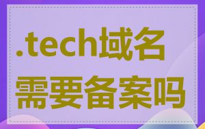 .tech域名需要备案吗