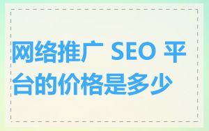 网络推广 SEO 平台的价格是多少