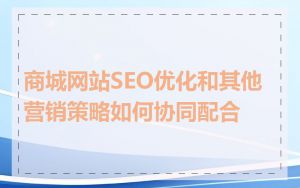 商城网站SEO优化和其他营销策略如何协同配合