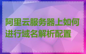 阿里云服务器上如何进行域名解析配置