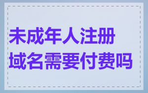 未成年人注册域名需要付费吗