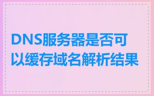 DNS服务器是否可以缓存域名解析结果