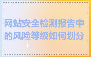 网站安全检测报告中的风险等级如何划分
