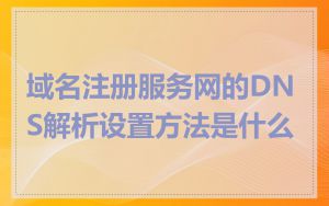 域名注册服务网的DNS解析设置方法是什么