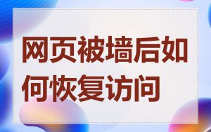 网页被墙后如何恢复访问