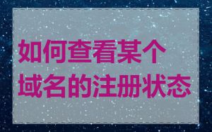 如何查看某个域名的注册状态