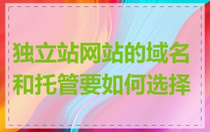 独立站网站的域名和托管要如何选择