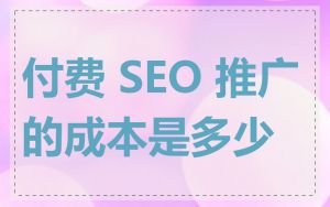付费 SEO 推广的成本是多少
