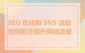 SEO 优化和 SNS 活动如何配合提升网站流量