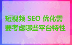 短视频 SEO 优化需要考虑哪些平台特性