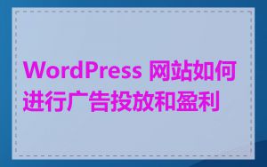 WordPress 网站如何进行广告投放和盈利