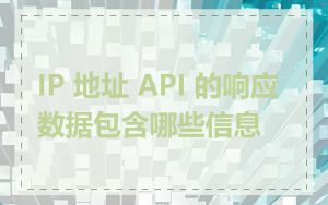 IP 地址 API 的响应数据包含哪些信息
