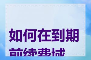 如何在到期前续费域名
