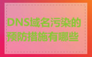 DNS域名污染的预防措施有哪些