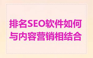 排名SEO软件如何与内容营销相结合