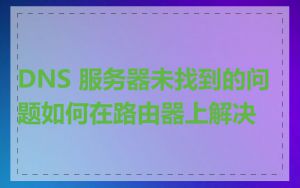 DNS 服务器未找到的问题如何在路由器上解决