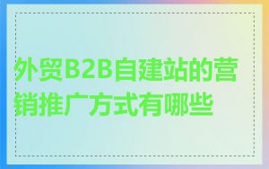 外贸B2B自建站的营销推广方式有哪些