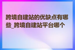 跨境自建站的优缺点有哪些_跨境自建站平台哪个好