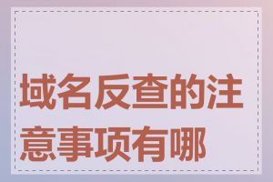 域名反查的注意事项有哪些