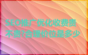 SEO推广优化收费贵不贵?合理价位是多少