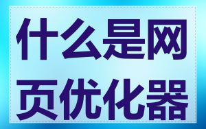 什么是网页优化器