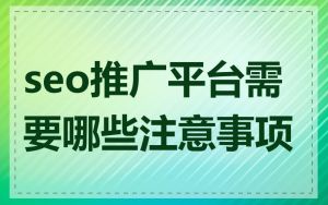 seo推广平台需要哪些注意事项