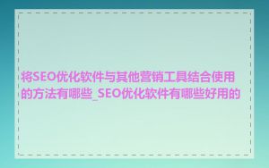 将SEO优化软件与其他营销工具结合使用的方法有哪些_SEO优化软件有哪些好用的