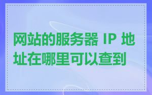 网站的服务器 IP 地址在哪里可以查到