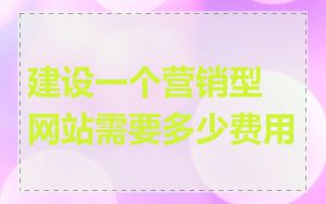 建设一个营销型网站需要多少费用
