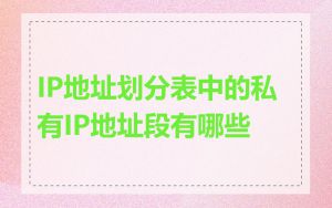 IP地址划分表中的私有IP地址段有哪些