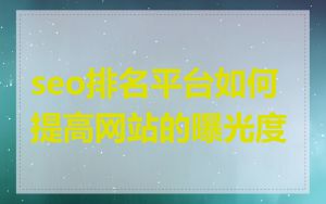 seo排名平台如何提高网站的曝光度