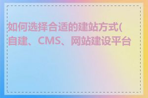 如何选择合适的建站方式(自建、CMS、网站建设平台)