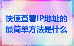 快速查看IP地址的最简单方法是什么