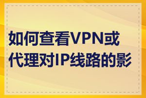 如何查看VPN或代理对IP线路的影响