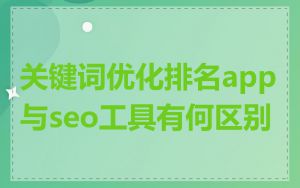 关键词优化排名app与seo工具有何区别