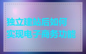 独立建站后如何实现电子商务功能