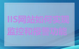 IIS网站如何实现监控和报警功能