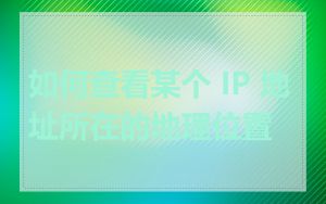 如何查看某个 IP 地址所在的地理位置