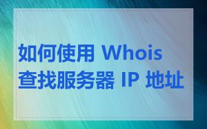 如何使用 Whois 查找服务器 IP 地址
