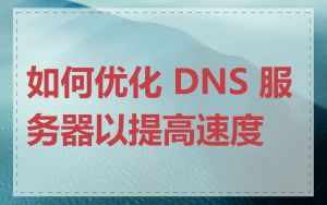 如何优化 DNS 服务器以提高速度