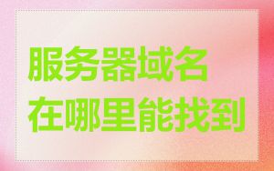 服务器域名在哪里能找到