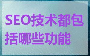 SEO技术都包括哪些功能