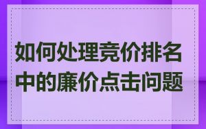 如何处理竞价排名中的廉价点击问题
