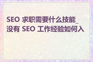 SEO 求职需要什么技能_没有 SEO 工作经验如何入行