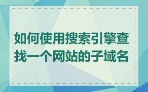 如何使用搜索引擎查找一个网站的子域名