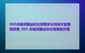 SEO关键词整站优化需要多长时间才能看到效果_SEO 关键词整站优化有哪些步骤