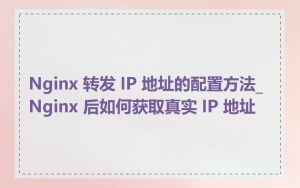 Nginx 转发 IP 地址的配置方法_Nginx 后如何获取真实 IP 地址
