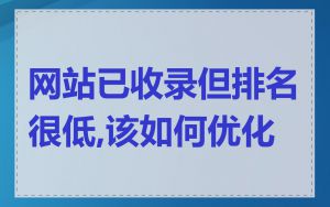 网站已收录但排名很低,该如何优化